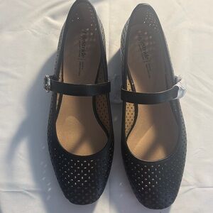 Life Stride Black Perforated Flats